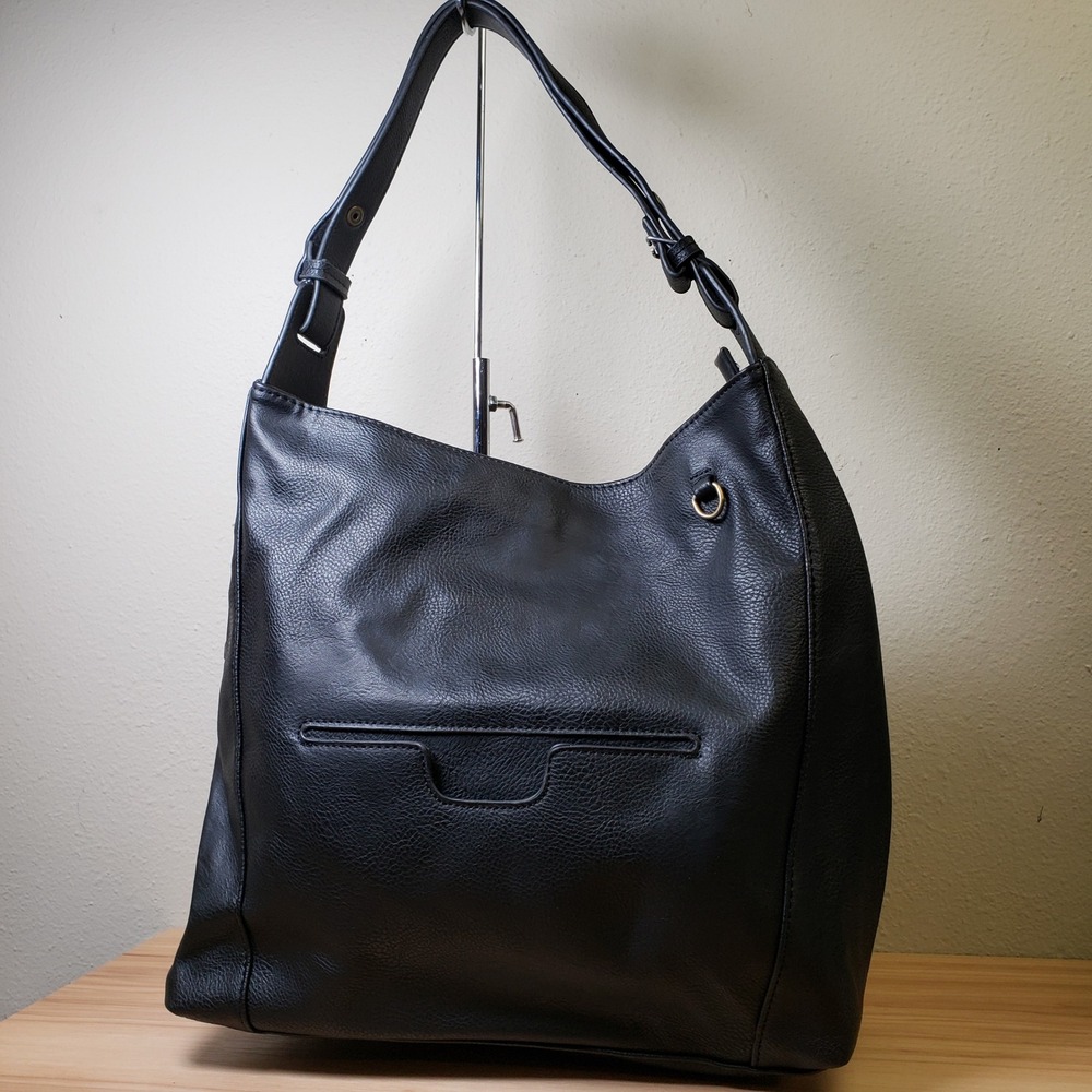 Darcy‎ Marks London Large Slouchy Shoulder Bag Black Vegan Leather Contemporary